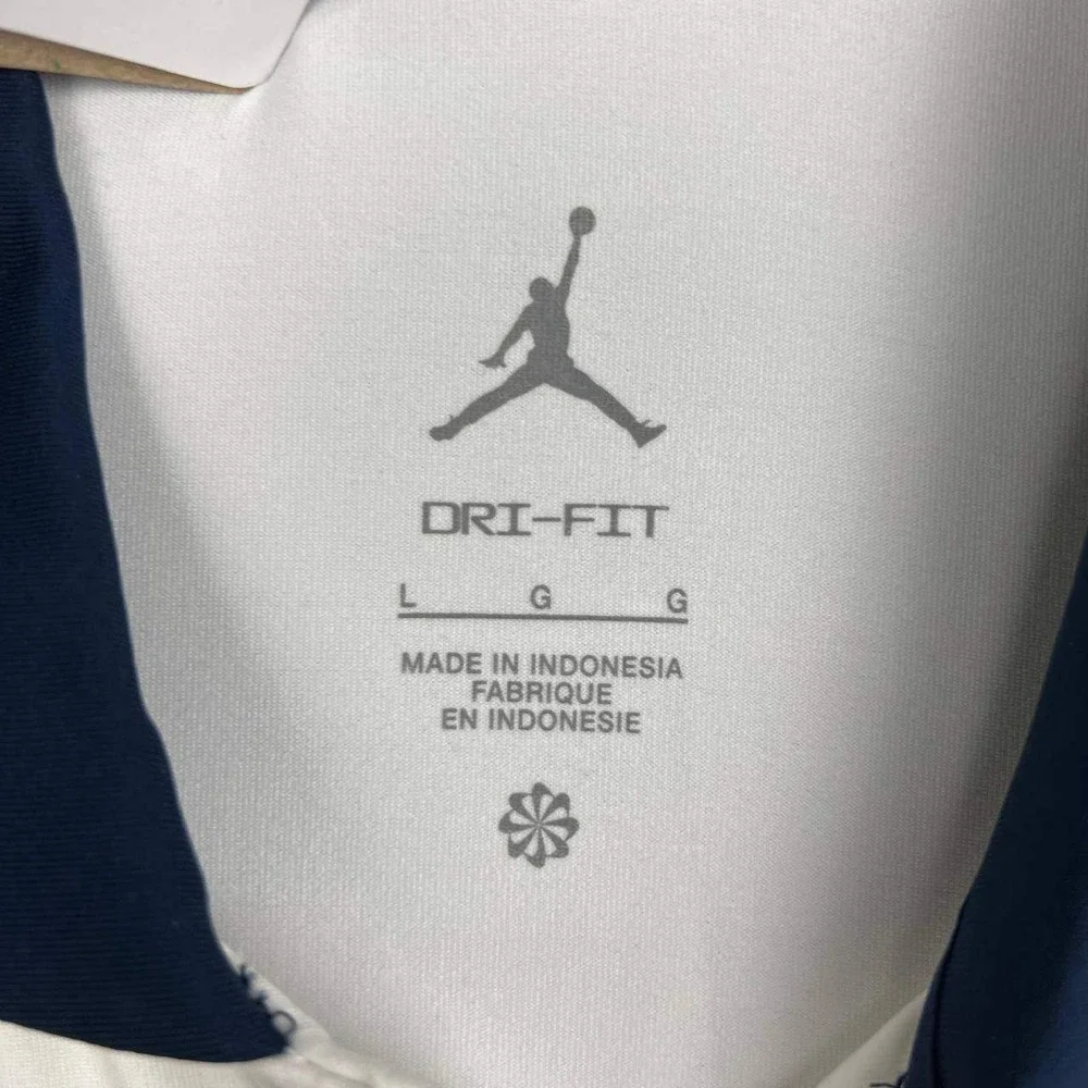 Air Jordan Michigan Wolverines Dri-FIT Polo Shirt Men Large White Jumpman New L